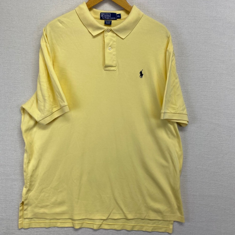 Polo by Ralph Lauren Mens XL Yellow Polo Shirt Classic Fit Pony Logo Casual - Picture 2 of 8